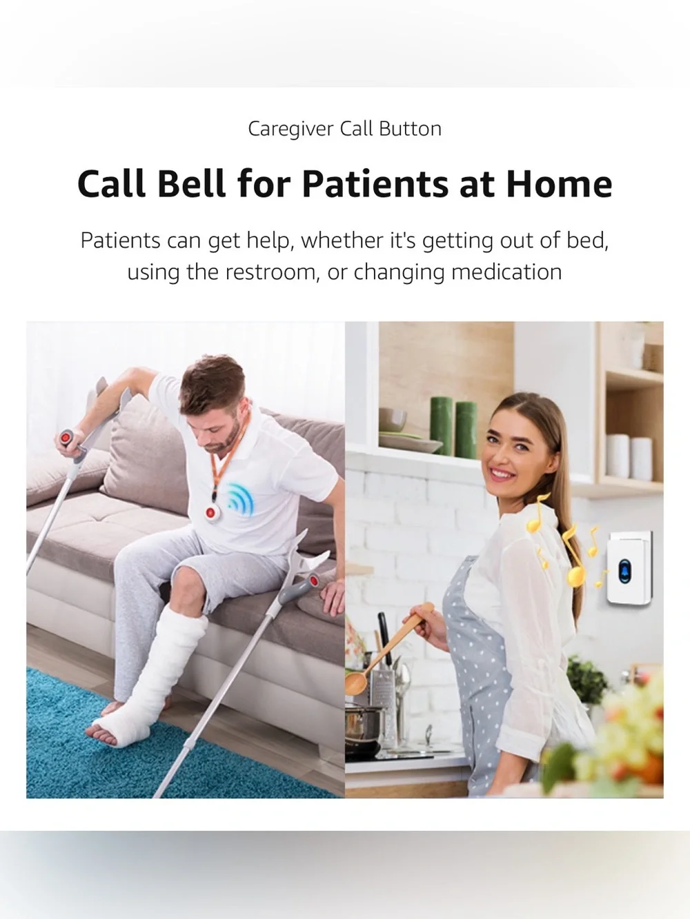 Caregiver Pager Wireless Call Button for Seniors, Disabled, & Elderly Fall Alert - Picture 8 of 16